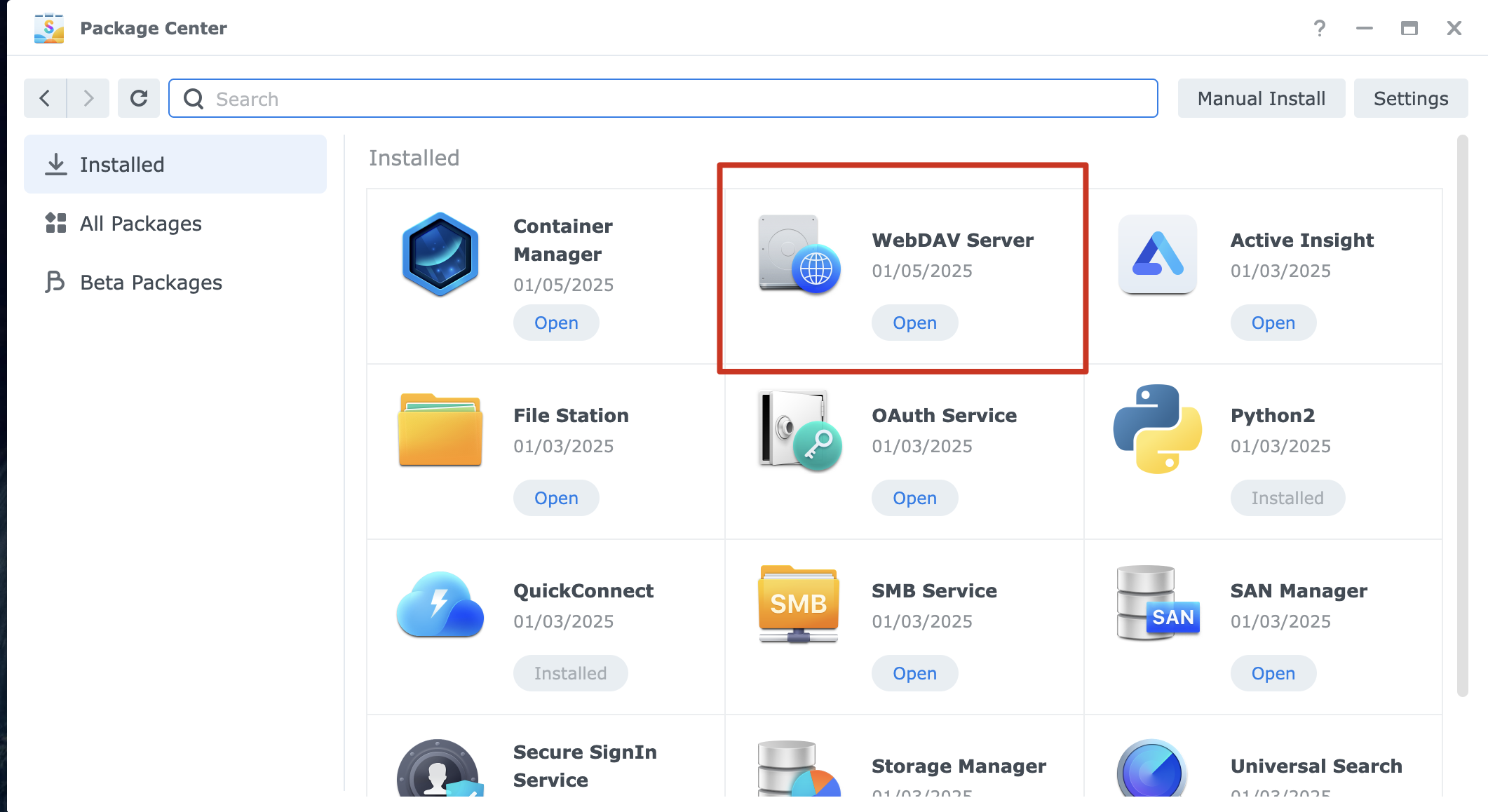 安裝 WebDAV Server